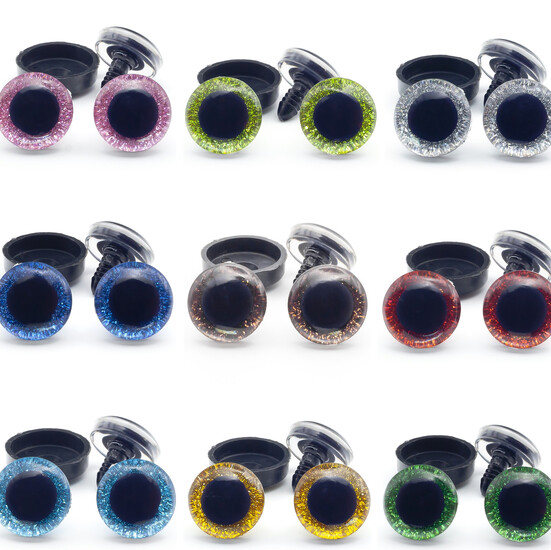 Набор Блестящих глаз д.16мм + носики бархатые, упаковка Zip Lock, всего 80шт.