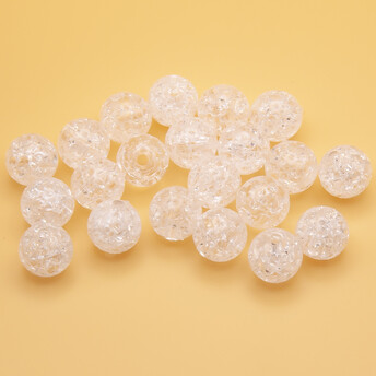 Бусины пластиковые кракелюр 12 мм отверстие 2,5 мм Прозрачный +-20 г (+-20 шт.)