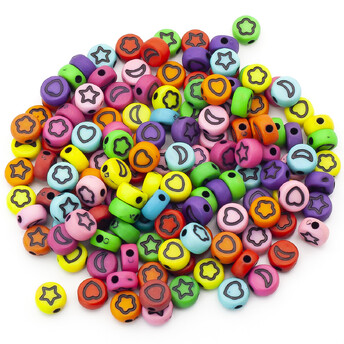 Бусины таблетка Фигуры 7х4 мм Разных цветов фигуры Черные упаковке +-25 г (+-190 шт.)