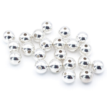 Бусины пластиковые под металл 10 мм Серебристый 20 г (+-35 шт.)