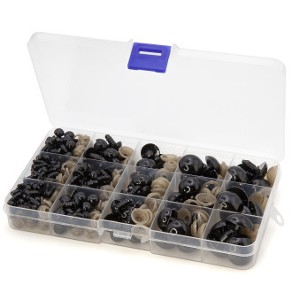 Набор Черных глаз 5-20 мм 17,3х10х2,2 см всего 216 шт.