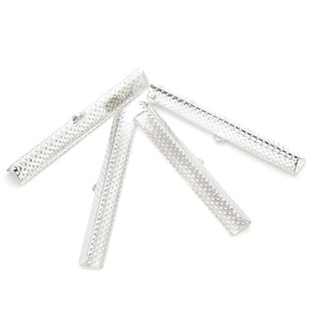 Окончание зажим для лент 50х7 мм Серебро +-20 шт.