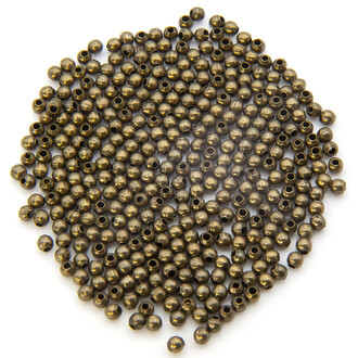 Бусины металлические круглые 2,4 мм Ø 1 мм Бронзовый +-500 шт.