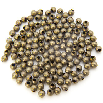 Бусины металлические круглые 5 мм Ø 1,9 мм Бронзовый +-150 шт.