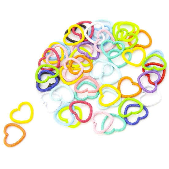 Сердечко соединительное +-20 шт. 14х12х1,2 мм Разные цвета