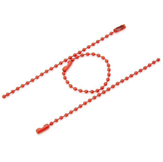 Цепь шариковая для брелков +-20 шт. 2,4х100 мм Красный