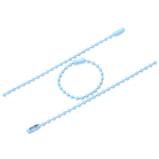 Цепь шариковая для брелков +-20 шт. 2,4х100 мм Голубой