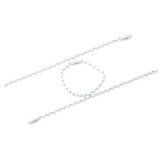 Цепь шариковая для брелков +-20 шт. 2,4х100 мм Белый
