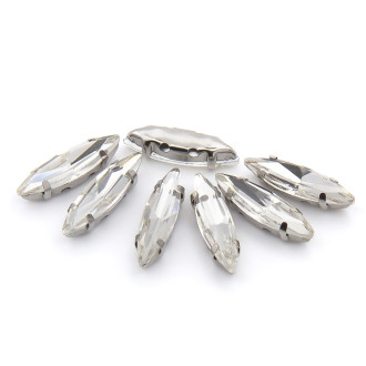 Стразы в цапах пришивные Лодочка 4х15 мм Прозрачный 10 шт.