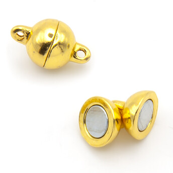 Замок магнитный Шар 8 мм Золото яркое 1 шт.