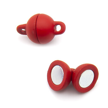 Замок магнитный Шар 8 мм Красный 1 шт.