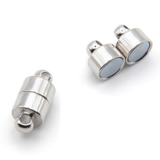 Замок магнитный Цилиндр 13х6 мм Платина 1 шт.