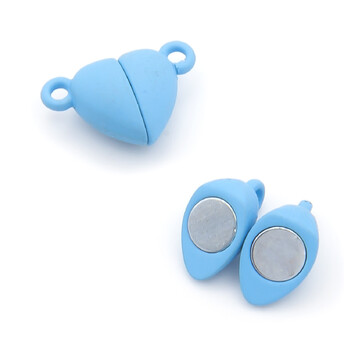 Замок магнитный Сердце 15х10 мм Голубой 1 шт.