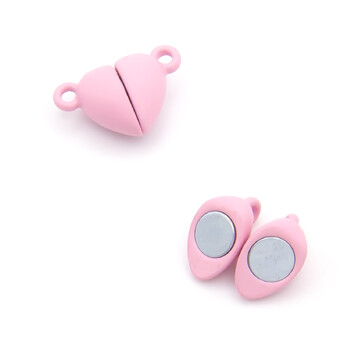 Замок магнитный Сердце 15х10 мм Розовый светлый 1 шт.