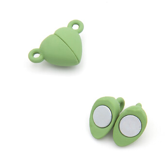 Замок магнитный Сердце 15х10 мм Зеленый 1 шт.