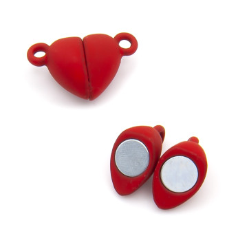 Замок магнитный Сердце 15х10 мм Красный 1 шт.