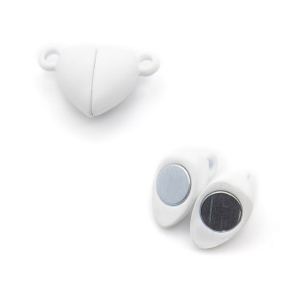 Замок магнитный Сердце 15х10 мм Белый 1 шт.