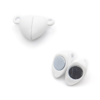 Замок магнитный Сердце 15х10 мм Белый 1 шт.