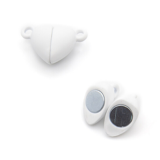 Замок магнитный Сердце 15х10 мм Белый 1 шт.