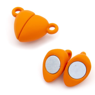 Замок магнитный Сердце 15х10 мм Оранжевый 1 шт.