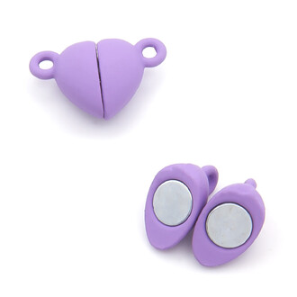 Замок магнитный Сердце 15х10 мм Фиолетовый 1 шт.