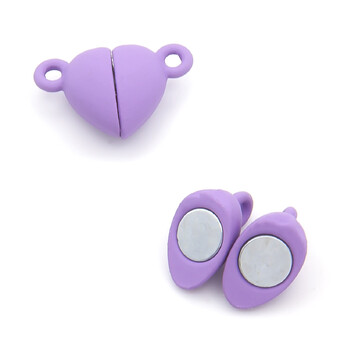 Замок магнитный Сердце 15х10 мм Фиолетовый 1 шт.
