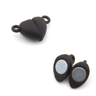 Замок магнітний Серце 15х10 мм Чорний 1 шт.