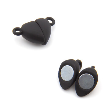 Замок магнитный Сердце 15х10 мм Черный 1 шт.