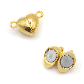 Замок магнитный Сердце 15х10 мм Золото 1 шт.