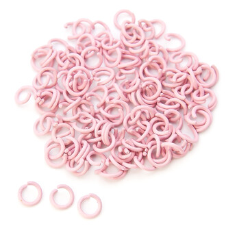 Соединительное кольцо одинарное +-100 шт. 8х1,2 мм Розовый светлый