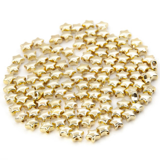 Бусины пластиковые Звезда +-100 шт. 3х6 мм Золотистый
