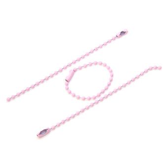 Цепь шариковая для брелков +-20 шт. 2,4х100 мм Розовый светлый