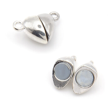 Замок магнитный Сердце 15х10 мм Платина 1 шт.