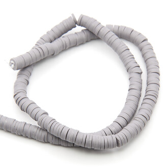 Бусины из полимерной глины Круг 6х1 мм Серый +-40 см (+-350 шт.)