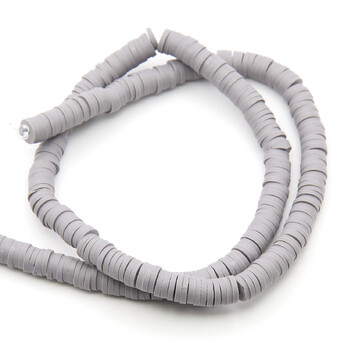 Бусины из полимерной глины Круг 6х1 мм Серый +-40 см (+-350 шт.)