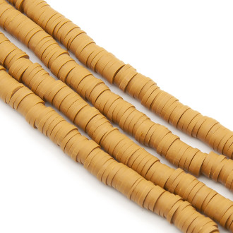 Бусины из полимерной глины Круг 6х1 мм Коричневый светлый +-40 см (+-350 шт.)