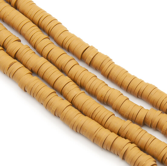 Бусины из полимерной глины Круг 6х1 мм Коричневый светлый +-40 см (+-350 шт.)