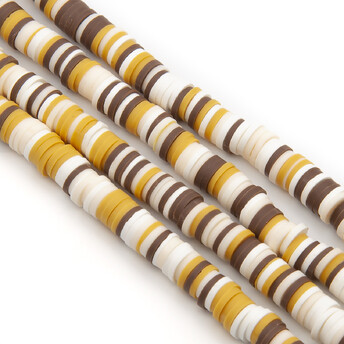 Бусины из полимерной глины Круг 6х1 мм Разноцветный (преем. коричневый) +-40 см (+-350 шт.)