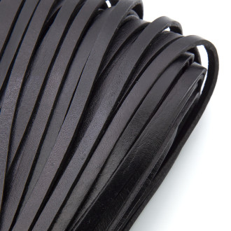 Шнур кожаный Плоский 5х2 мм 1 м Черный