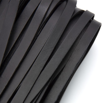 Шнур кожаный Плоский 10х2 мм 1 м Черный