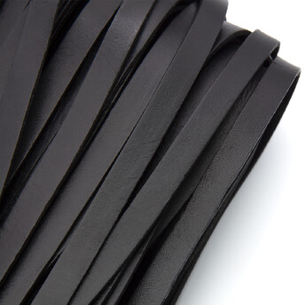 Шнур кожаный Плоский 10х2 мм 1 м Черный