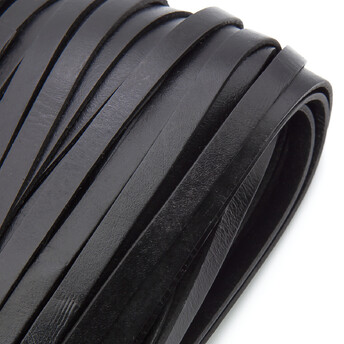 Шнур кожаный Плоский 8х2 мм 1 м Черный