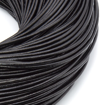Шнур кожаный 2 мм 1 м Черный
