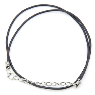 Шнурок на шею каучук 2 мм 45 см.