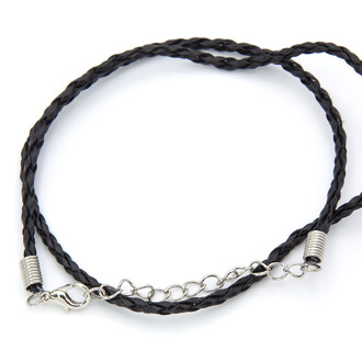 Шнурок на шею кожзам 3 мм 45 см.