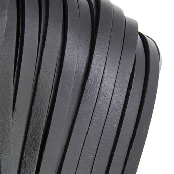 Шнур кожаный Плоский 6х2 мм 1 м Черный