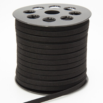 Шнур замшевый Плоский 5х1,4 мм 1 м Черный