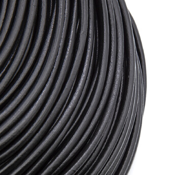 Шнур кожаный 4 мм 1 м Черный