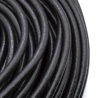 Шнур кожаный 6 мм 1 м Черный