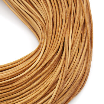 Шнур кожаный 1,5 мм 1 м Натуральный.